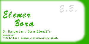elemer bora business card